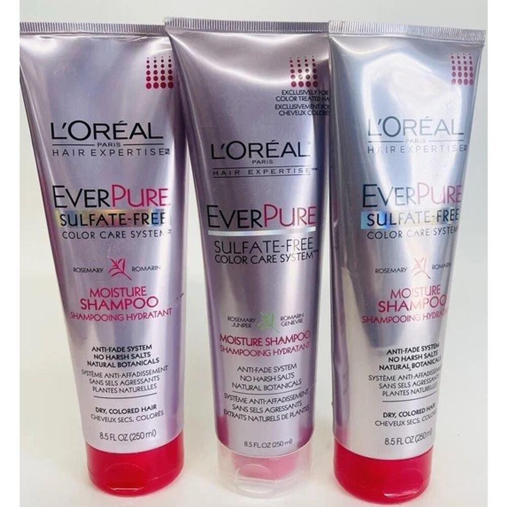 6x L'Oreal Ever Pure Sulfate Free Rosemary Moisture Shampoo 8.5oz (damage Bottle